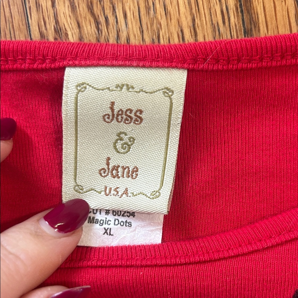 Red Patterned Long Sleeve Top - Picture 2 of 4